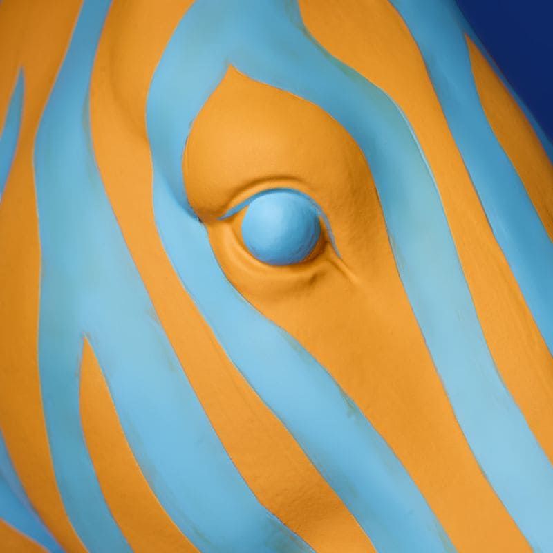 WERNS Zebra Zora gulvlampe – blå/oransje