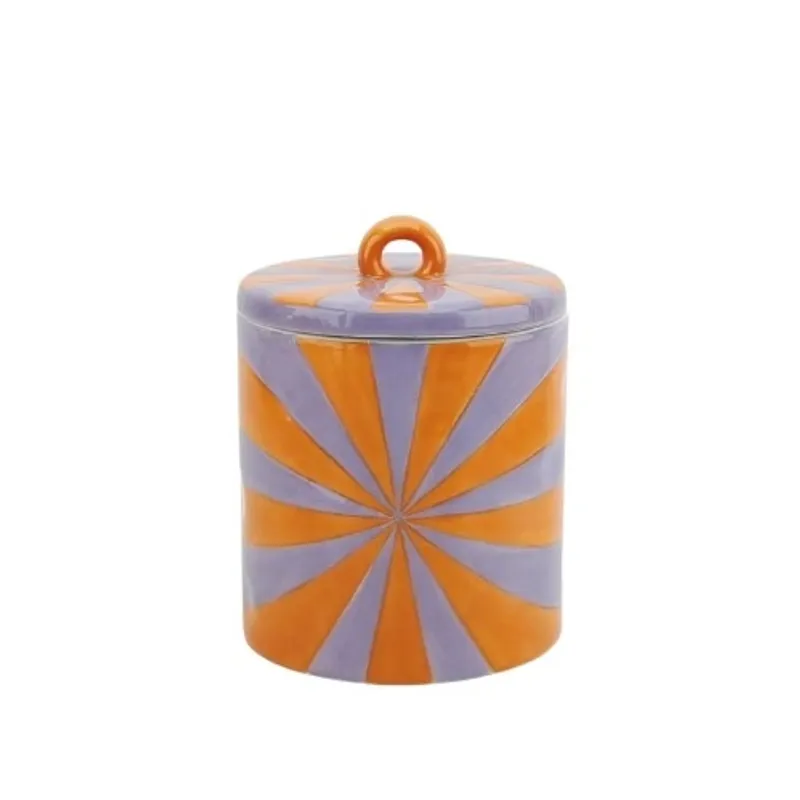 Deco Jar -Swirl - Dolomite - Orange/Lilac - 11x11x14,5cm