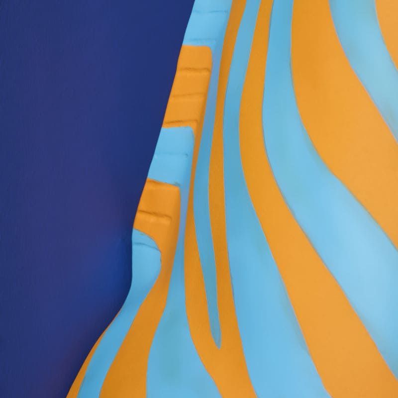 WERNS Zebra Zora gulvlampe – blå/oransje