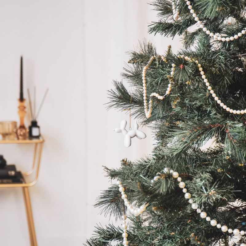 Balloon Dog Holiday Ornament 6,5x3,6,5cm White