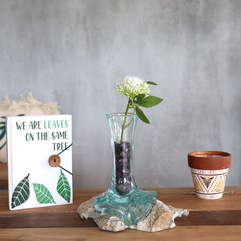 Molten Glass på Whitewash Wood – Liten Vase 