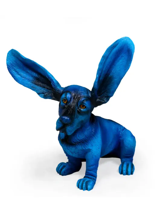 Hovedbilde Electric Blue Surprised Basset – blå ...