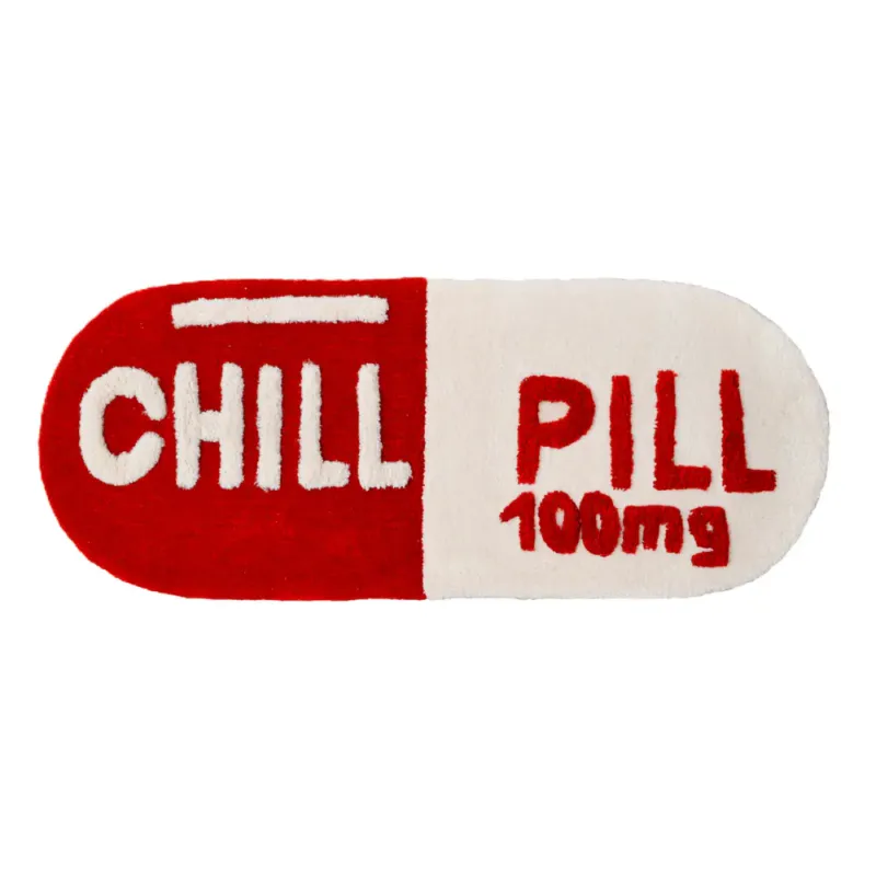 Chill Pill badematte – rød og krem