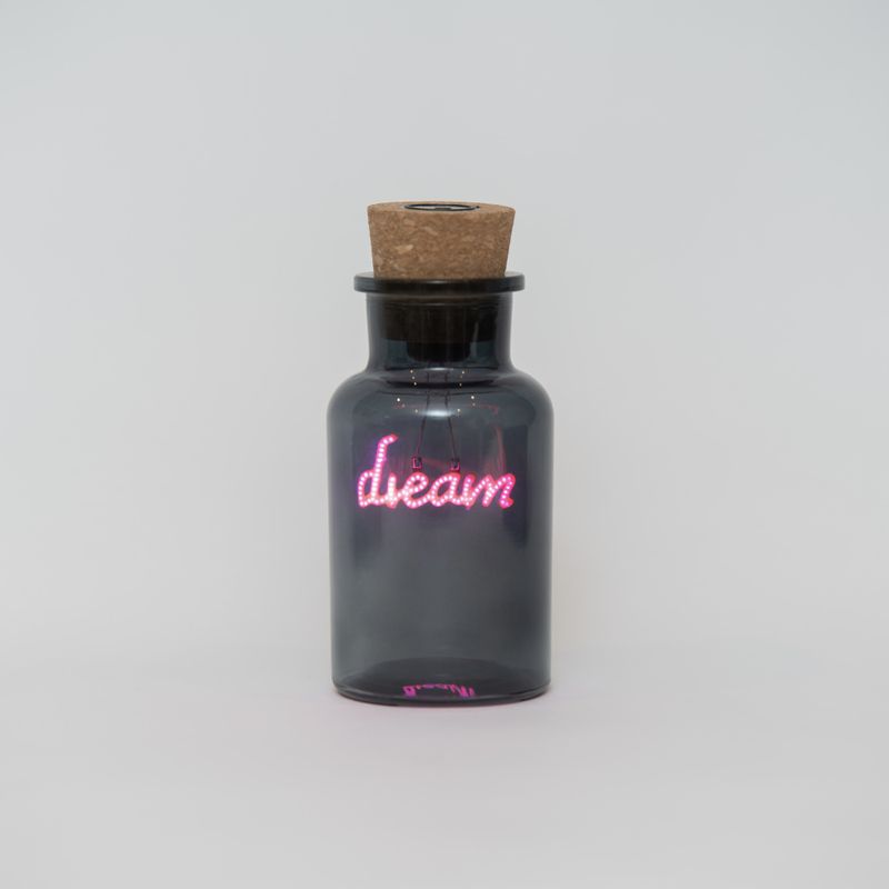 Dream Neon Light in a Glass Bottle