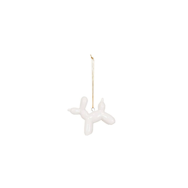 Balloon Dog Holiday Ornament 6,5x3,6,5cm White